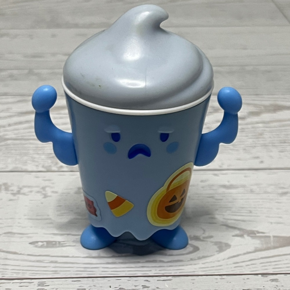Wendy's Frosty Frights Blue Ghost Muscle Cup Halloween Toy Collectible